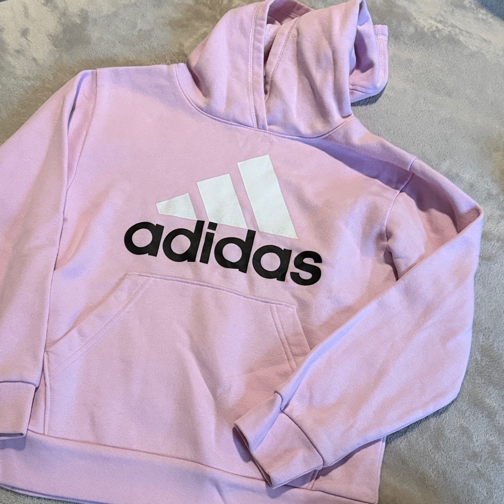 Adidas Light Pink Hoodie with White Logo